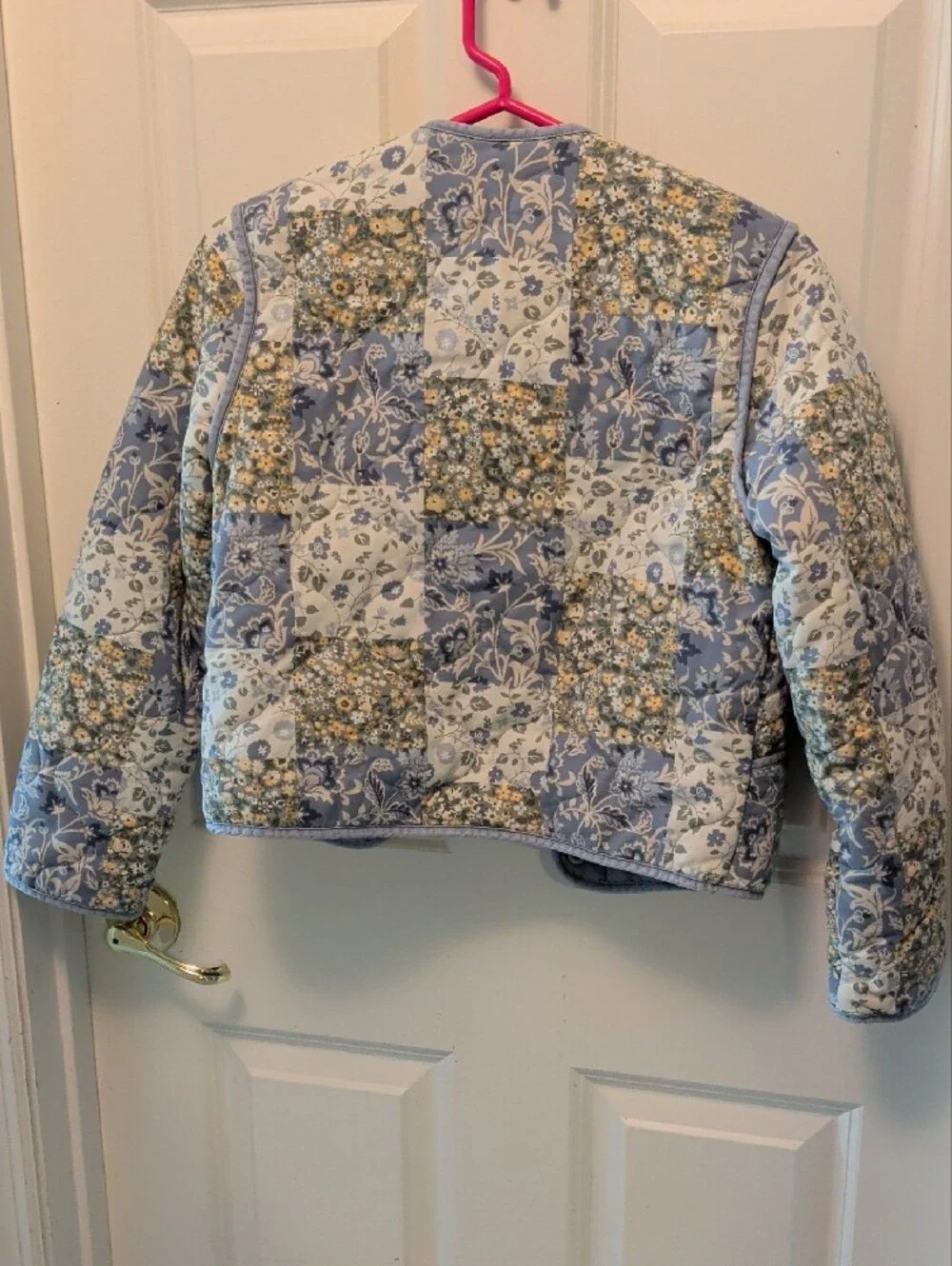 abercrombie kids Blue Floral Quilted Jacket